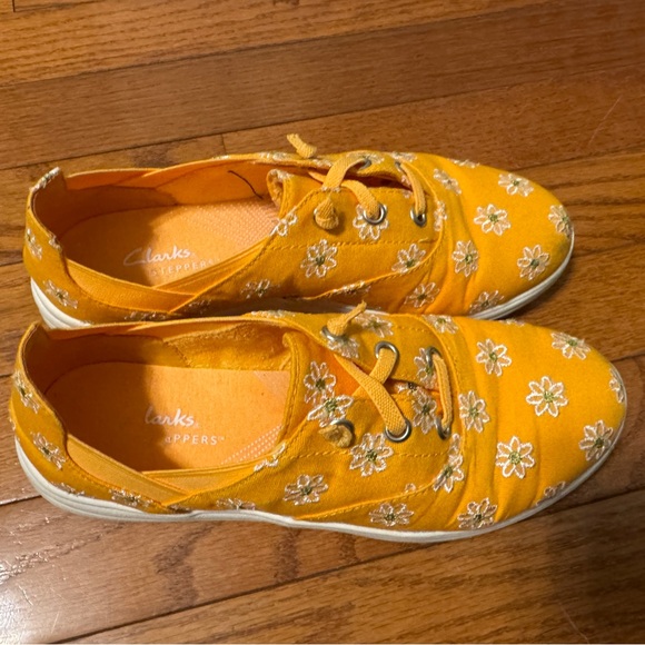 Clarks Shoes - Clarks Women's Orange Floral Sneakers